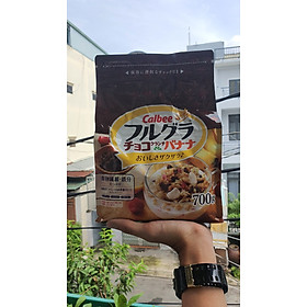Ngũ cốc Calbee Nhật- Nâu mẫu mới nhất - Chocolate & Chuối 700gr