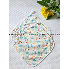 3 khăn lau mặt trẻ em Vietmat sợi tre mềm mịn, thoáng mát, kháng khuẩn và hút nước mạnh