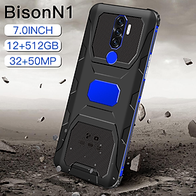 BisonN1 Smartphone phone 7.0 inch handphone 12GB RAM+512GB ROM Android 10.0 mobile phone 10 core16MP+32MP HD 6800mah telefon Phone