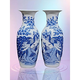 Mua Đôi tiểu lục bình men lam gốm Bát Tràng