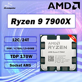 MỚI AMD Ryzen 9 7900X R9 7900X 4.7GHz 12 Nhân 24 Luồng Bộ Vi Xử Lý 5NM L3=64M 100-000000589 Ổ Cắm AM5 Mới Nhưng Không Có Quạt