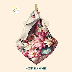 Quà Tặng Khăn Lụa Đẳng Cấp Nón Việt - Khăn Lụa Vuông in Cao Cấp SenSilk - Vietnam Gift for Any Occasion