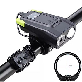 Mua Đèn pha xe đạp có còi T6 tặng khóa xe đạp 4 số
