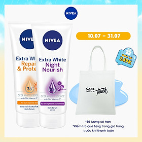 Combo Tinh chất dưỡng thể trắng da NIVEA ngày 180ml & đêm 200ml (88314+89122)