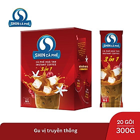 Shin cà phê - gu vị truyền thống - cà phê hòa tan 3 in 1 hộp 20 gói