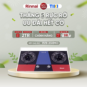 Mua Bếp gas âm đầu đốt trong Rinnai RVB-2Gi(MC) mặt bếp kính và kiềng bếp men - Hàng chính hãng