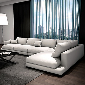Mua Ghế Sofa Góc L Cao Cấp Cho Phòng Khách  Cấu Tạo Khung Gỗ Sồi Chắc Chắn Bọc Vải Bố Nệm Mút Êm Ái Mã HG-10