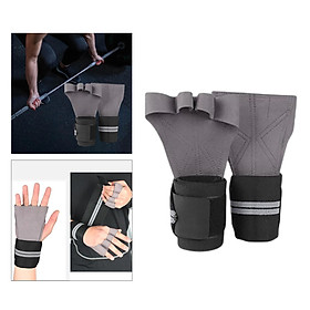 Weight Lifting Hand Grips Workout Pads with with Adjustable Wrist Support Wraps for Power Lifting Pull Up Fitness Gym