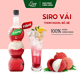 Siro Vải Freshy Litchi Syrup Nguyên Liệu Pha Chế Trà Sữa Chai 710ml