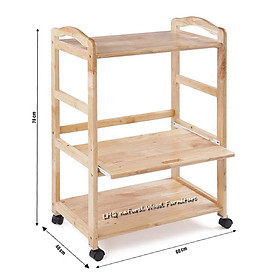 Kệ bếp lò vi sóng-Kệ để đồ nhà bếp Đồ Đa Năng -Giá Tủ để đồ nhiều tầng Kệ gỗ cao su nhà bếp Giá để đồ nhà bếp