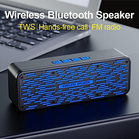 Loa Bluetooth di động, loa ngoài trời không dây của TWS Bluetooth 5.0 với loa siêu trầm âm thanh nổi 3D, pin 2000 mAh tích hợp Color: blue
