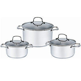 BỘ NỒI INOX SMARTCOOK 3 CHIẾC CỠ 18CM, 20CM, 24CM SM3330