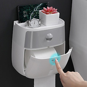 Hộp Đựng Giấy Vệ Sinh Ecoco Cao Cấp 2 Tầng - Kệ Đựng Giấy Vệ Sinh Dán Tường Sang Trọng, Tiện Dụng