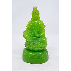 Tượng Phật Bà Quan Âm bằng đá ngọc xanh
