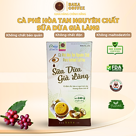 Cà Phê Hòa Tan Nguyên Chất SỮA DỪA GIÀ LÀNG - Hộp 12 gói