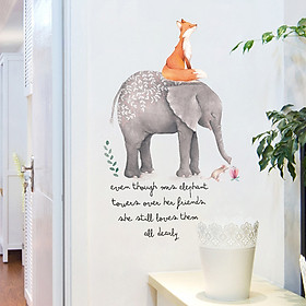 Mua Decal dán tường elephant and fox XL7241