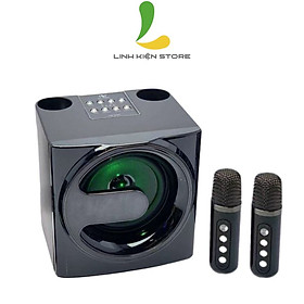 Mua Loa Bluetooth Karaoke YS207 (YS-207) - Loa xách tay chất liệu nhựa cao cấp hiệu ứng đổi giọng  điều chỉnh echo  reverb  effect kèm 2 micro không dây