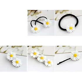 Set 5 dây buộc tóc và cặp tóc Hoa cúc