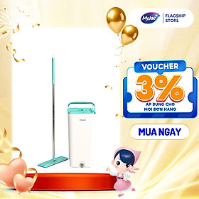 Bộ Lau Nhà MyJae Đài Loan Sợi Fiber Xoay 360 Độ Thông Minh 125cm
