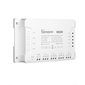 SONOFF 4CH R3/PRO R3 ITEAD RF 433MHz 4 Gang WiFI Switch 3 Working Modes Inching/Self-Locking/Interlock WiFi Smart Switch Compatible with Amazon Alexa and for Google Home/Nest Smart Home