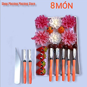 Mua ( HÀNG CAO CẤP ) Bộ 8 & Bộ 9 món dụng cụ - dao tỉa hoa quả nghệ thuật