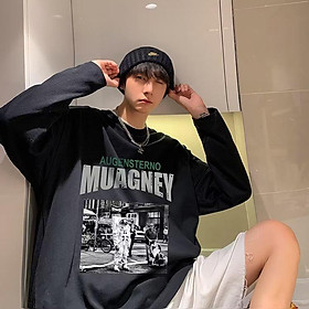 Áo Thun Cotton Tay Dài Cổ Tròn In Chữ Oversize Thời Trang Mùa Hè Cho Nam Và Nữ SIze M-8XL
