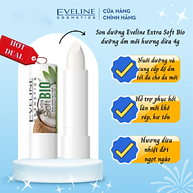 Son dưỡng Eveline Extrasoft Bio dưỡng ẩm môi hương dừa 4g