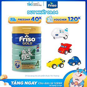 Sữa Bột Friso Gold 4 Cho Trẻ Từ 2-4 Tuổi 900g + Tặng bộ 4 xe đồ chơi (mẫu ngẫu nhiên)