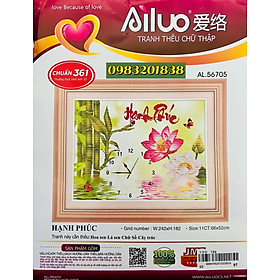Mua Tranh thêu chữ thập Đồng hồ Hạnh Phúc AL56705  tranh 3D. kích thước 66 x 52 cm