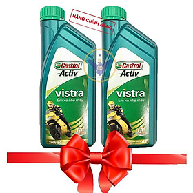 COMBO 2 dầu nhớt xe máy Castrol Activ Vistra 20w50 0.8l