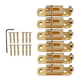 6 Pieces Single Individual Bridge Saddles for Electric Guitar with Wrench Screws