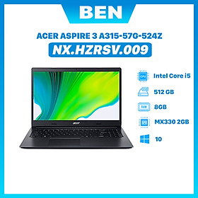 Mua Laptop Acer Aspire A315-57G-524Z (NX.HZRSV.009) (i5 1035G1/8GBRAM/512GB SSD/MX330 2G/15.6 inch FHD/ Win 10/Đen)(Hàng Chính Hãng)