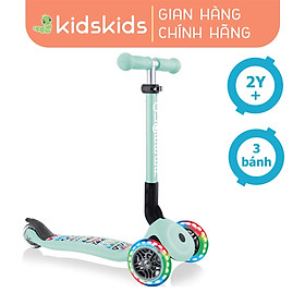 Xe Trượt Scooter 3 Bánh Gấp Gọn Có Bánh Xe Phát Sáng Globber Junior Fantasy Cho Trẻ Em Từ 2 Đến 6 Tuổi - Xanh Mint Có Họa Tiết