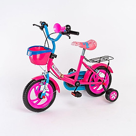 Xe đạp trẻ em 2 bánh Princess hồng cho bé gái 2-3-4-5 tuổi Size 12-14inch