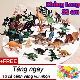 Mô hình khủng long kiếm ăn Jurassic World 32 chi tiết tặng kèm 10 cá vàng vui nhộn đa màu sắc