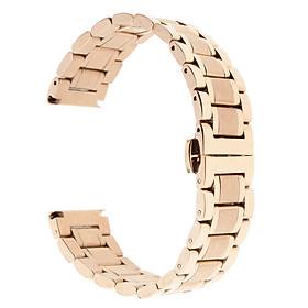 Solid Stainless Steel Watch Band Strap Bracelet Butterfly Buckle Belt 18mm