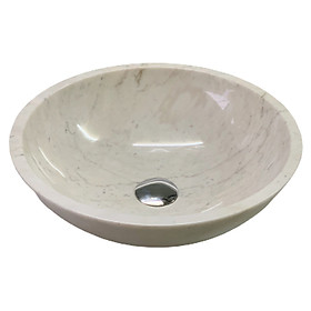 Mua LAVABO ĐẶT BÀN ĐÁ ĐÁ TỰ NHIÊN TRÒN MỎNG MÀU TRẮNG SỮA BST90