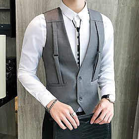 Áo Gile nam, áo gile có đai cách điệu tạo điểm nhấn thiết kế trẻ trung hiện đại N41