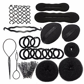 Hair DIY Tool Kit Donut Bun Maker U-shaped Clip Spiral Clip Hair Bands Hair Base Bumps Hair Loops Bun Makers