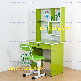 Mua Bộ bàn ghế học sinh cho bé học tại nhà màu xanh lá có kệ sách - 80cmx1m45x45cm