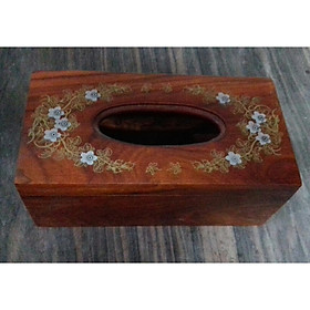 Hộp đựng giấy ăn bằng gỗ hương Cao cấp