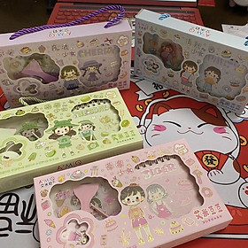 Hộp Washi Tape - Sticker 12 Chi Tiết Có Dây Xách ZCAM65