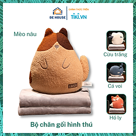 Mua Bộ Chăn Gối Văn Phòng Ngủ Trưa Siêu Mềm Mịn Hình Thú Dễ Thương 3 in 1 - Hàng Loại Đẹp