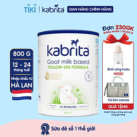 Sữa dê kabrita số 2 cho trẻ từ 12- 24 tháng - lon 800g