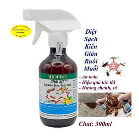 Chai xịt diệt sạch kiến gián ruồi muỗi Biopro Sinh học Hương chanh sả Chai 300ml An toàn Hiệu quả tức thì