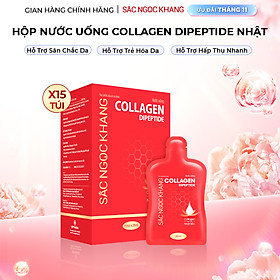 (New) Nước uống Collagen dipeptide 15 túi Sắc Ngọc Khang tinh khiết nhập khẩu từ Nhật Bản, đạt chuẩn hàm lượng hấp thụ nhanh & vượt trội giúp trẻ hóa làn da - săn chắc và sáng mịn