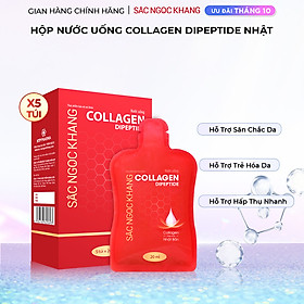 (New) Nước uống Collagen depeptide 5 túi Sắc Ngọc Khang tinh khiết nhập khẩu từ Nhật Bản, đạt chuẩn hàm lượng hấp thụ nhanh & vượt trội giúp trẻ hóa làn da - săn chắc và sáng mịn