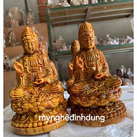 Tượng mẹ quan âm bồ tát bằng gỗ huyết long tuyệt đẹp cao 15x9x9cm 