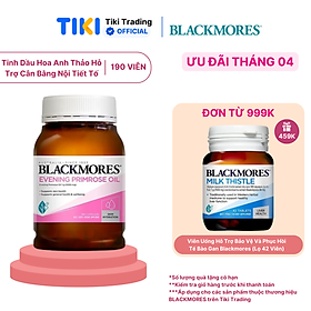 Tinh Dầu Hoa Anh Thảo Hỗ Trợ Cân Bằng Nội Tiết Tố Blackmores Evening Primrose Oil Lọ 190 Viên