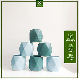 Chậu Gốm Men Trám Mini, chậu trồng cây để bàn, xương rồng, sen đá